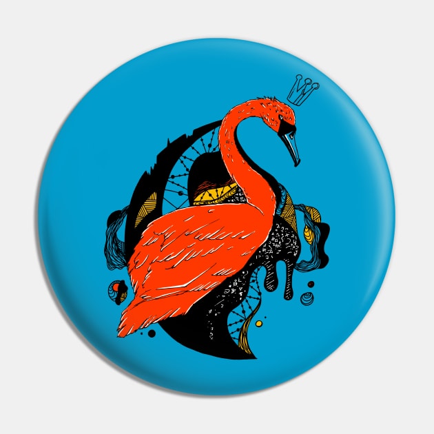 Orange Blue Swan Queen Pin by kenallouis
