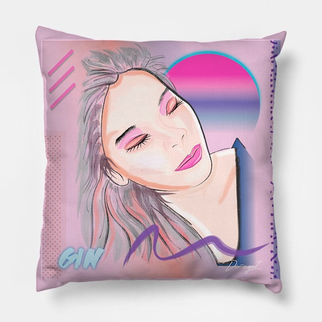 Gin Pastel Girl Pillow by di-age7