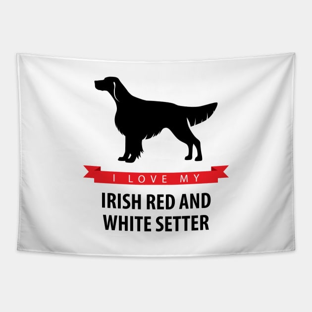 I Love My Irish Red and White Setter Tapestry by millersye