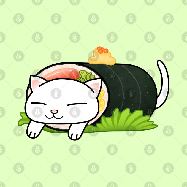 Chubby Cat Futomaki Sushi by Takeda_Art