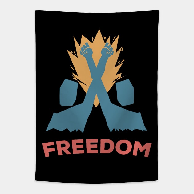 ✪ FREEDOM and POWER to the PEOPLE ✪ Powerful Political Slogan Tapestry by Naumovski