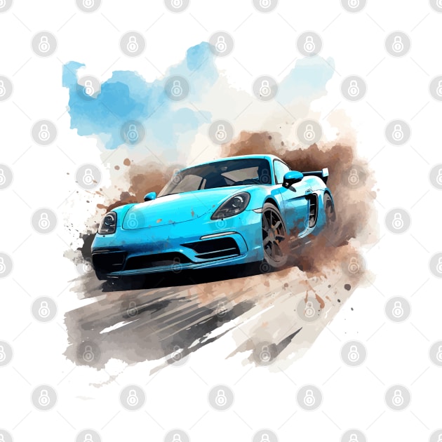 Porsche Cayman Watercolor by Keller Apparel Co.