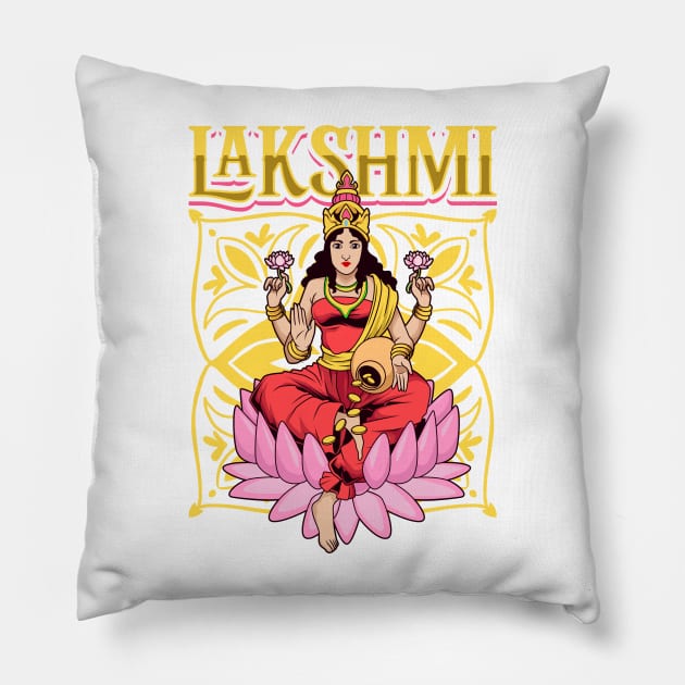 Hindu God - Lakshmi Pillow by Modern Medieval Design