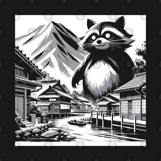 Japanese Big Raccoon Pun Funny Raccoon by KsuAnn