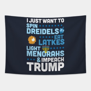 Hanukkah Anti Trump Funny Impeach Trump Chanukah Tapestry