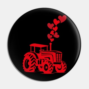 Tractor Cute Valentines Day Pin