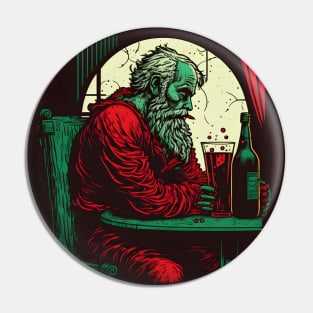 Santa Alcoholism Pin