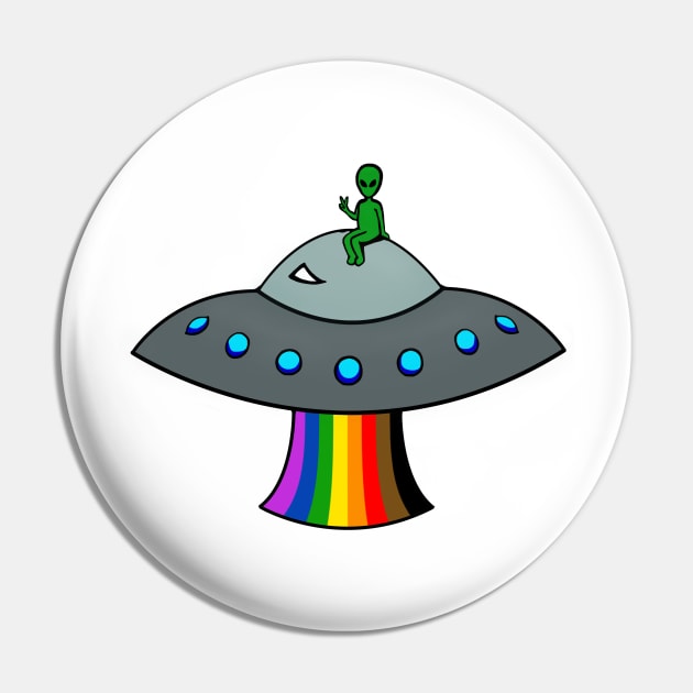 Philadelphia Rainbow Gay Pride Alien Pin by MythicalPride
