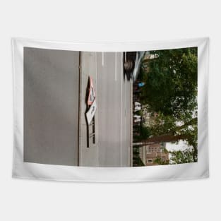 Road Sign on Street London Photography Art Tapestry