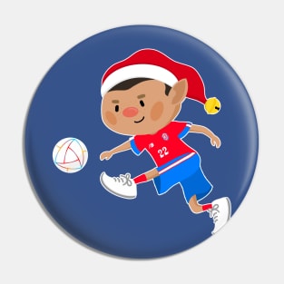 Costa Rica football Christmas elf. Football World Cup soccer T-Shirt Pin