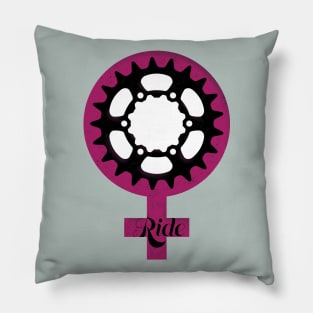 Chain Ring Girl Power RIDE! Pillow