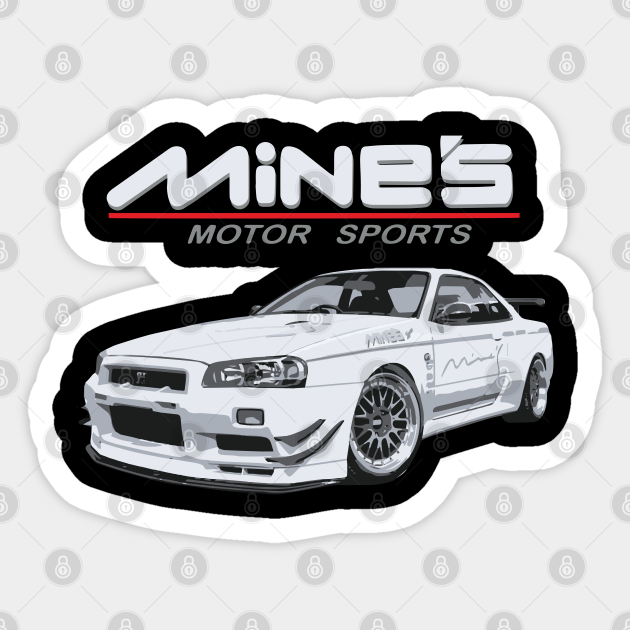 Mine S Gt R R34 Skyline Nissan Vspec N1 Bnr34 R34 Gtr Sticker Teepublic