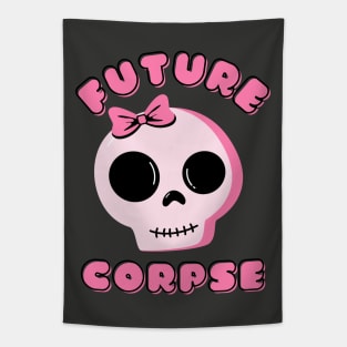 Future Corpse With Cute Pink Bow Tapestry