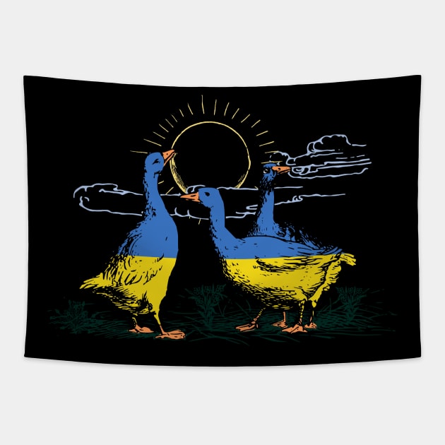 Ukraine Geese Tapestry by Fusti