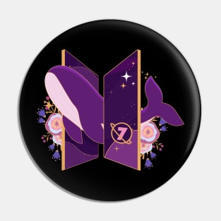 BTS purple logo Pin