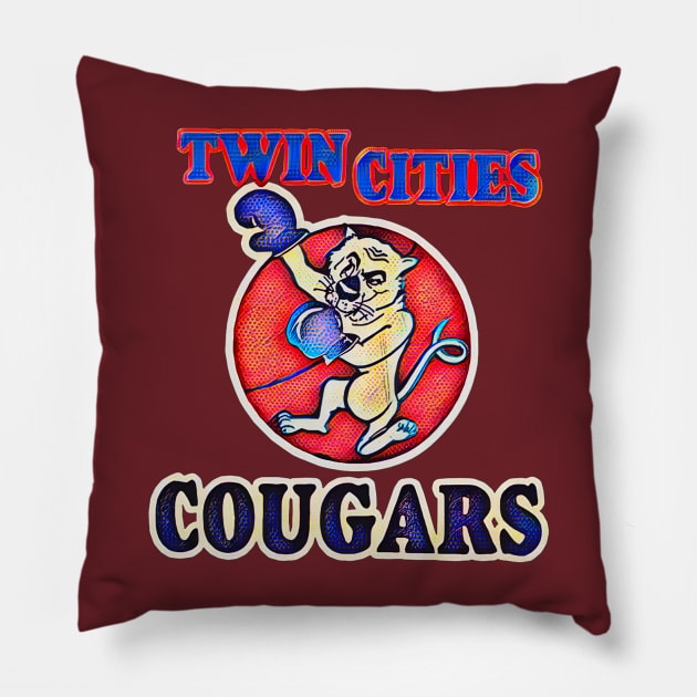 Twin Cities Cougars Football Pillow by Kitta’s Shop