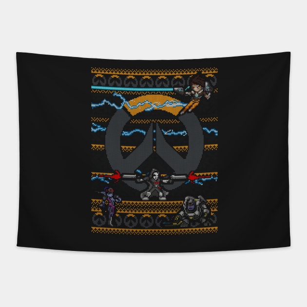 Overwatch ugly Sweater Tapestry by HappyLlama