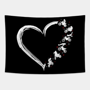 dirt bike heart shirt Tapestry