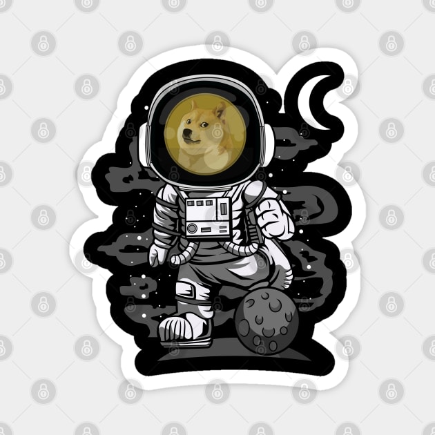 Astronaut Dogecoin DOGE Coin To The Moon Crypto Token Cryptocurrency Wallet Birthday Gift For Men Women Kids Magnet by Thingking About