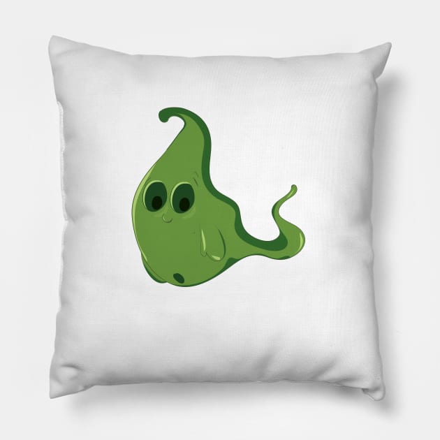 Green Ghost Pillow by nickemporium1