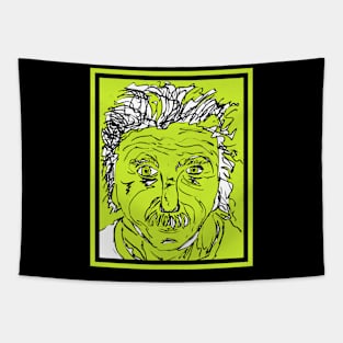 Albert Einstein Pop Art: Green Border Tapestry