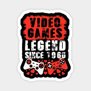 Gaming 1960 Birthday Video Games Birthday Gamer Magnet