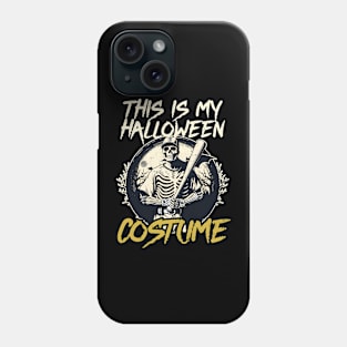 Baseball Halloween Shirt | This Is My Costume Skeleton Phone Case