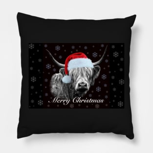 Christmas Highland Cow Pillow