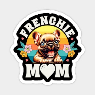 Colorful Frenchie Mom Retro Sunset Dog Lover Mother's Day Magnet