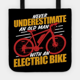 Electric Bike E-Bike Bicycle Cyclist Old Man Gift Tote