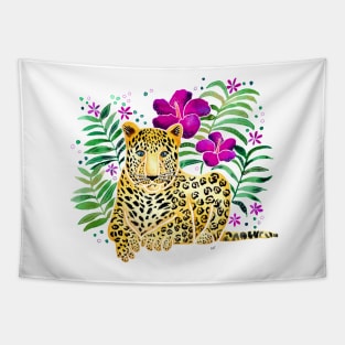 Tropical Leopard - Magenta Tapestry