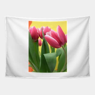 Pink Tulips Tapestry