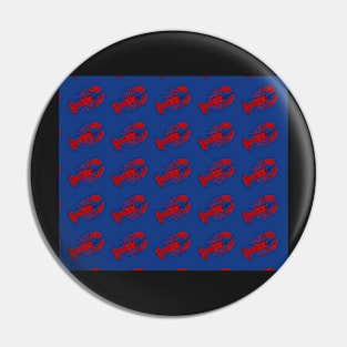 Red Lobsters on Blue Background Lobster Sea Life Animal Boat Life Pin