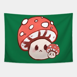 Mini mushroom family Tapestry