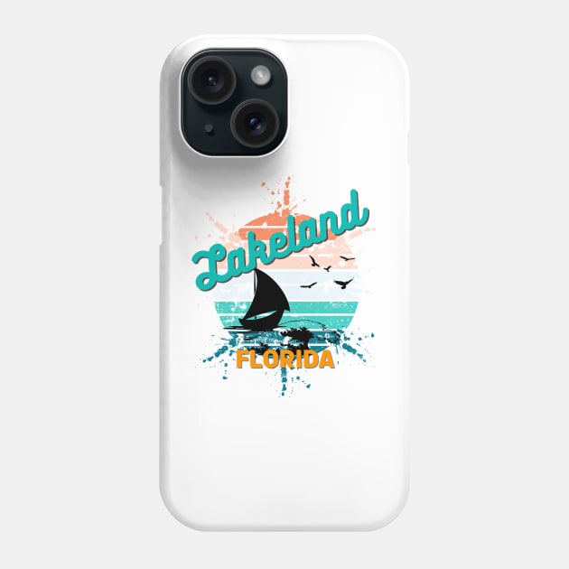 Lakeland Florida Retro Exploding Sunset Phone Case by AdrianaHolmesArt