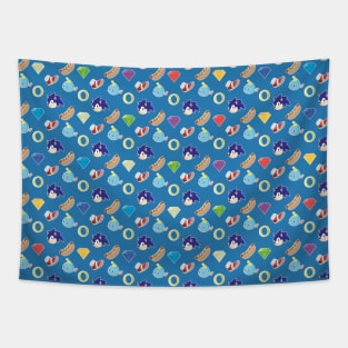 Sonic blue pattern Tapestry