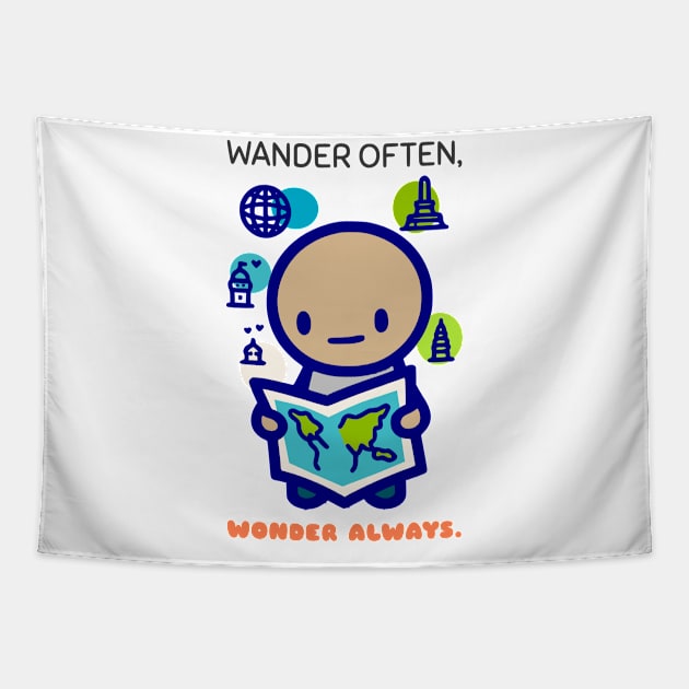 Wander Often Wonder Always Tapestry by AfricanAetherZa