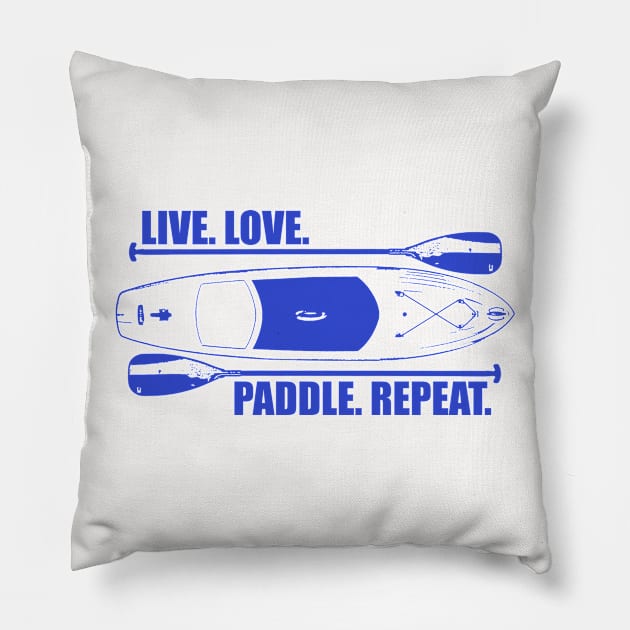 Live Love Paddle Repeat Pillow by esskay1000