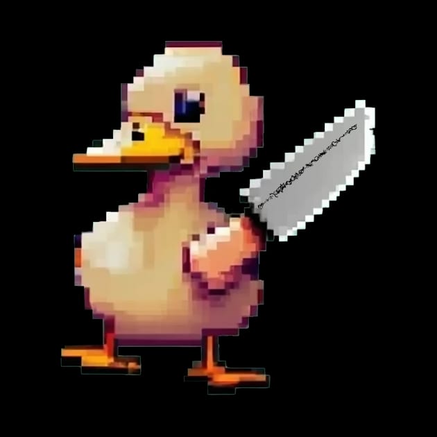 Pixel Art Duck and Knife by miscro