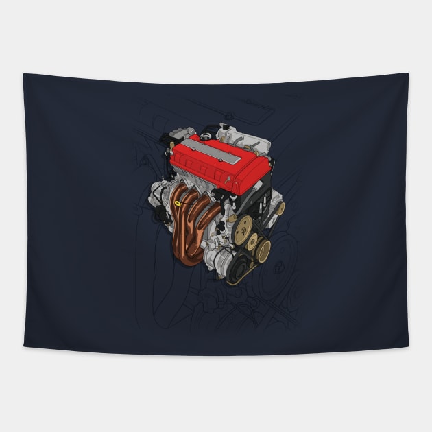 B16 engine Tapestry by ArtyMotive