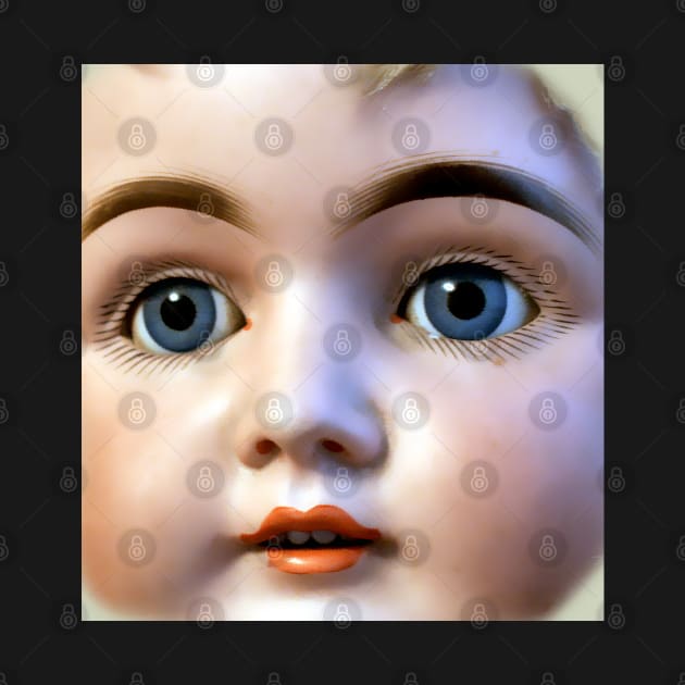 Doll face with fixed blue eyes: Eternal childhood! by Marccelus