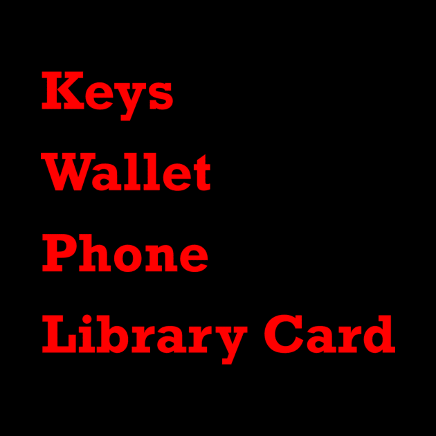 Keys Wallet Phone Library Card Red by itauthentics