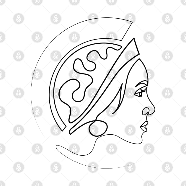 Warrior Woman | One Line Drawing | One Line Art | Minimal | Minimalist by One Line Artist