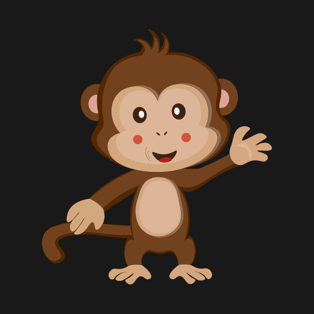 Adorable Cute Monkey by letzdoodle