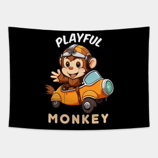 Playful Monkey Tapestry