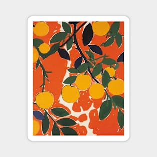 Orange Citrus Tree Matisse Inspired Magnet