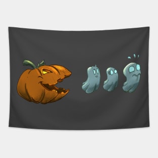 Halloween Pumpkin eating ghosts Tapestry