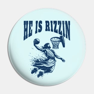 He is Rizzin Funny Easter Pin