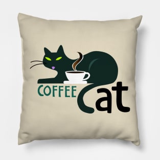 Black Coffee Black cat Pillow