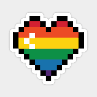 LGBTQ+ Pride Month Rainbow Pixel Heart Magnet